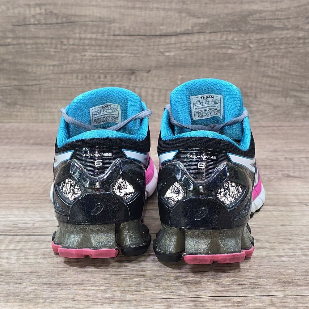 ASICS Gel-Kinsei 6 Women's Size 7.5 Black Gray Pink Blue Running Shoes (T694N) - Picture 7 of 13